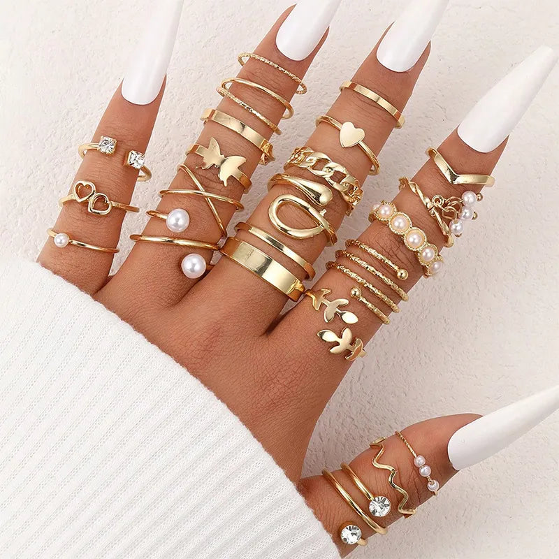 Fashionable Rings Set Jewelry